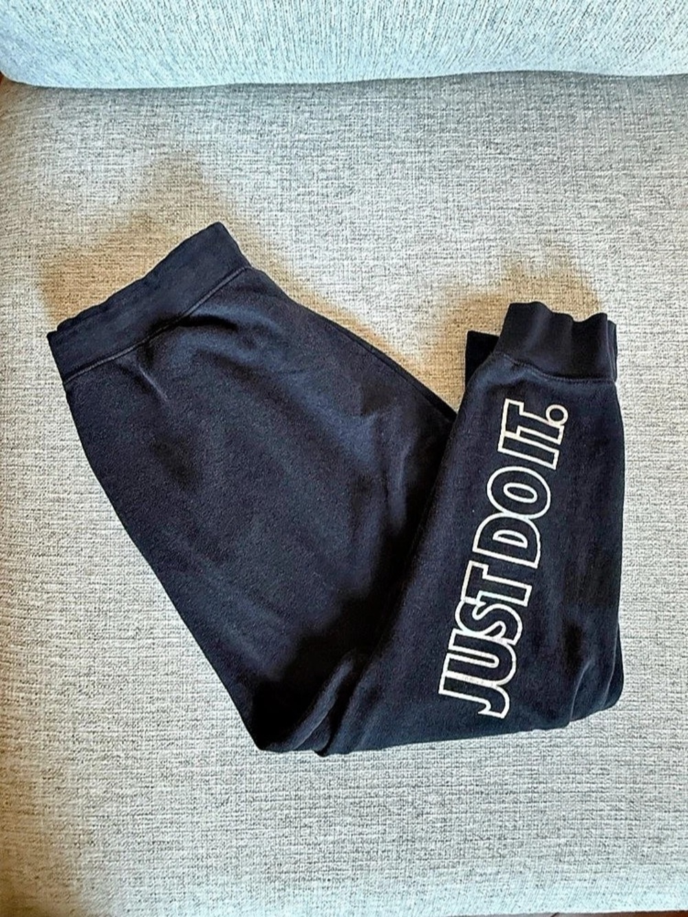 Nike Just Do It Faded Black Jogger Sweatpants Large Swoosh